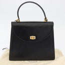 BALLY Hand Bag Leather 2way Black Gold Auth YKZ1052-12