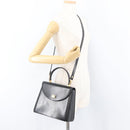 BALLY Hand Bag Leather 2way Black Gold Auth YKZ1052-28