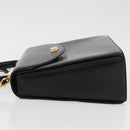 BALLY Hand Bag Leather 2way Black Gold Auth YKZ1052-4
