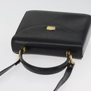BALLY Hand Bag Leather 2way Black Gold Auth YKZ1052-6