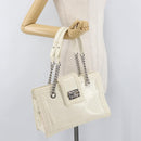 CHANEL Chain Boy Chanel Bag Patent leather White Silver CC Auth YKZ1054A-24