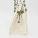 CHANEL Chain Boy Chanel Bag Patent leather White Silver CC Auth YKZ1054A-4