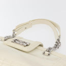 CHANEL Chain Boy Chanel Bag Patent leather White Silver CC Auth YKZ1054A-8