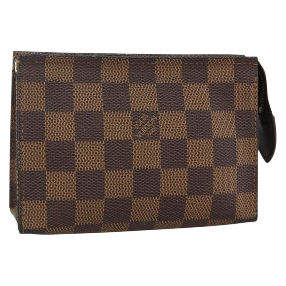 LOUIS VUITTON Damier Ebene Poche Toilette 15 Pouch N47548 LV Auth YKZ1056