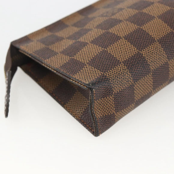 LOUIS VUITTON Damier Ebene Poche Toilette 15 Pouch N47548 LV Auth YKZ1056