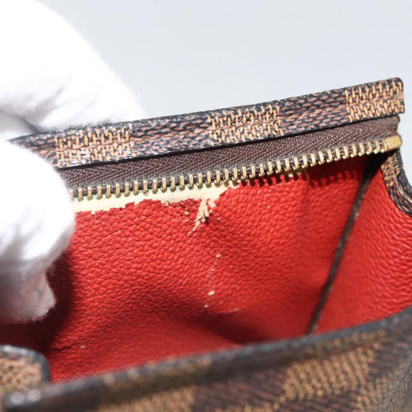 LOUIS VUITTON Damier Ebene Poche Toilette 15 Pouch N47548 LV Auth YKZ1056