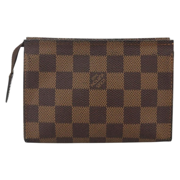 LOUIS VUITTON Damier Ebene Poche Toilette 15 Pouch N47548 LV Auth YKZ1056