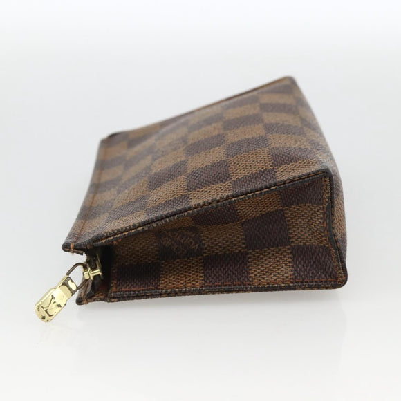 LOUIS VUITTON Damier Ebene Poche Toilette 15 Pouch N47548 LV Auth YKZ1056