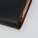 CELINE Circle Compact Wallet Leather Black Gold Auth YKZ1057A-15