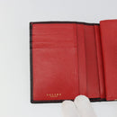 CELINE Circle Compact Wallet Leather Black Gold Auth YKZ1057A-18