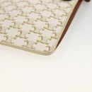 CELINE Macadam Canvas Shoulder Pouch Bag PVC Leather White Auth YKZ1061M-9
