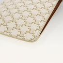 CELINE Macadam Canvas Shoulder Pouch Bag PVC Leather White Auth YKZ1061M-15