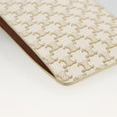 CELINE Macadam Canvas Shoulder Pouch Bag PVC Leather White Auth YKZ1061M-16