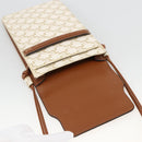 CELINE Macadam Canvas Shoulder Pouch Bag PVC Leather White Auth YKZ1061M-10