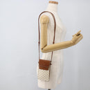 CELINE Macadam Canvas Shoulder Pouch Bag PVC Leather White Auth YKZ1061M-22