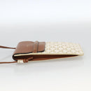 CELINE Macadam Canvas Shoulder Pouch Bag PVC Leather White Auth YKZ1061M-3