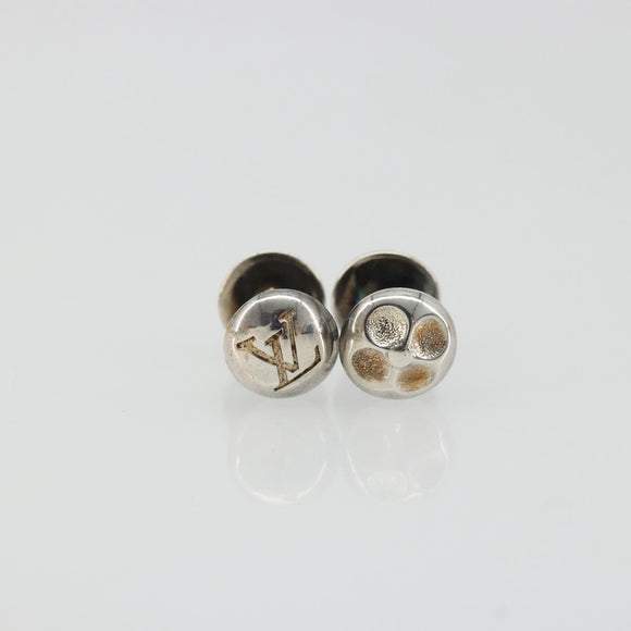 LOUIS VUITTON Taiga Buton De Manchette Cuffs Ag925 Black Silver LV Auth YKZ1063