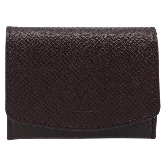 LOUIS VUITTON Taiga Buton De Manchette Cuffs Ag925 Black Silver LV Auth YKZ1063