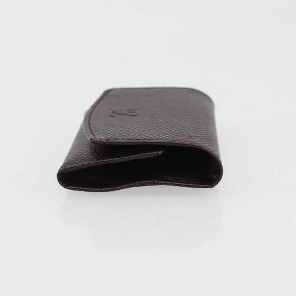 LOUIS VUITTON Taiga Buton De Manchette Cuffs Ag925 Black Silver LV Auth YKZ1063