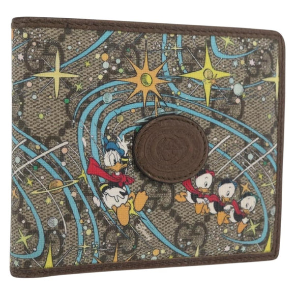 GUCCI Disney Collaboration Donald GG Supreme Wallet PVC 647937 Auth YKZ1064M