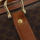 CELINE Macadam Canvas Boston Bag PVC Leather Brown Gold Auth YKZ107-18