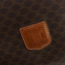 CELINE Macadam Canvas Boston Bag PVC Leather Brown Gold Auth YKZ107-19