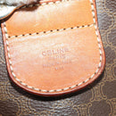 CELINE Macadam Canvas Boston Bag PVC Leather Brown Gold Auth YKZ107-12