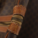 CELINE Macadam Canvas Boston Bag PVC Leather Brown Gold Auth YKZ107-9