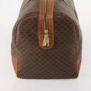 CELINE Macadam Canvas Boston Bag PVC Leather Brown Gold Auth YKZ107-4