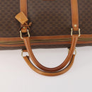 CELINE Macadam Canvas Boston Bag PVC Leather Brown Gold Auth YKZ107-7