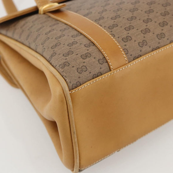 GUCCI Micro GG Supreme Hand Bag PVC Beige Gold 000 46 4857 Auth YKZ1075