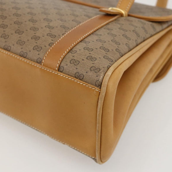 GUCCI Micro GG Supreme Hand Bag PVC Beige Gold 000 46 4857 Auth YKZ1075