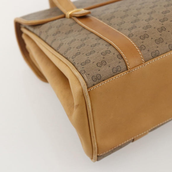 GUCCI Micro GG Supreme Hand Bag PVC Beige Gold 000 46 4857 Auth YKZ1075