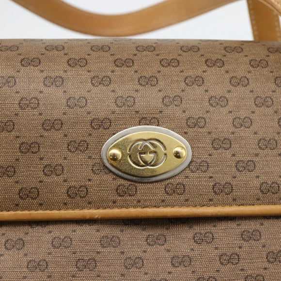 GUCCI Micro GG Supreme Hand Bag PVC Beige Gold 000 46 4857 Auth YKZ1075