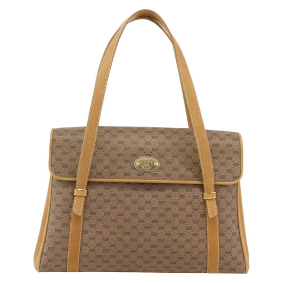 GUCCI Micro GG Supreme Hand Bag PVC Beige Gold 000 46 4857 Auth YKZ1075