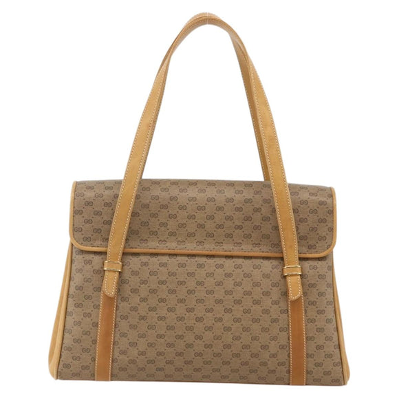 GUCCI Micro GG Supreme Hand Bag PVC Beige Gold 000 46 4857 Auth YKZ1075