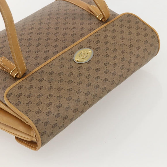 GUCCI Micro GG Supreme Hand Bag PVC Beige Gold 000 46 4857 Auth YKZ1075