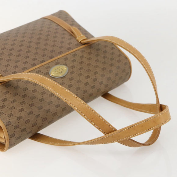 GUCCI Micro GG Supreme Hand Bag PVC Beige Gold 000 46 4857 Auth YKZ1075