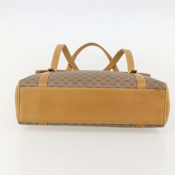 GUCCI Micro GG Supreme Hand Bag PVC Beige Gold 000 46 4857 Auth YKZ1075
