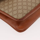 CELINE Macadam Canvas Shoulder Bag PVC Beige Gold Auth YKZ1076-9