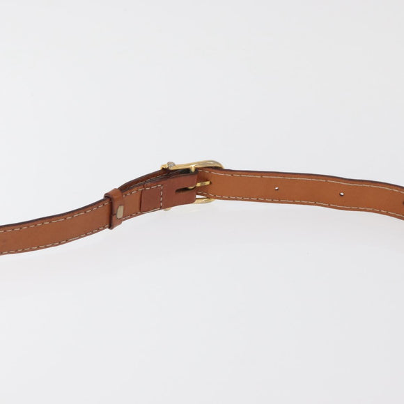 CELINE Macadam Canvas Shoulder Bag PVC Beige Gold Auth YKZ1076