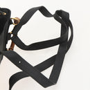GUCCI Bamboo Backpack Suede Black Gold 003 1998 0030 Auth YKZ1078-10