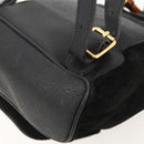 GUCCI Bamboo Backpack Suede Black Gold 003 1998 0030 Auth YKZ1078-14