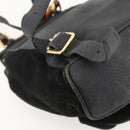 GUCCI Bamboo Backpack Suede Black Gold 003 1998 0030 Auth YKZ1078-15