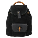 GUCCI Bamboo Backpack Suede Black Gold 003 1998 0030 Auth YKZ1078-2