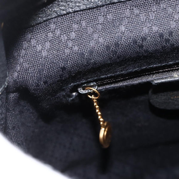 GUCCI Bamboo Backpack Suede Black Gold 003 1998 0030 Auth YKZ1078