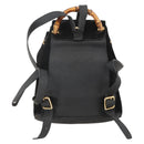 GUCCI Bamboo Backpack Suede Black Gold 003 1998 0030 Auth YKZ1078-3