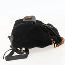 GUCCI Bamboo Backpack Suede Black Gold 003 1998 0030 Auth YKZ1078-5