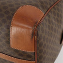 CELINE Macadam Canvas Boston Bag PVC Leather Brown Gold Auth YKZ108-8