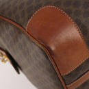 CELINE Macadam Canvas Boston Bag PVC Leather Brown Gold Auth YKZ108-15